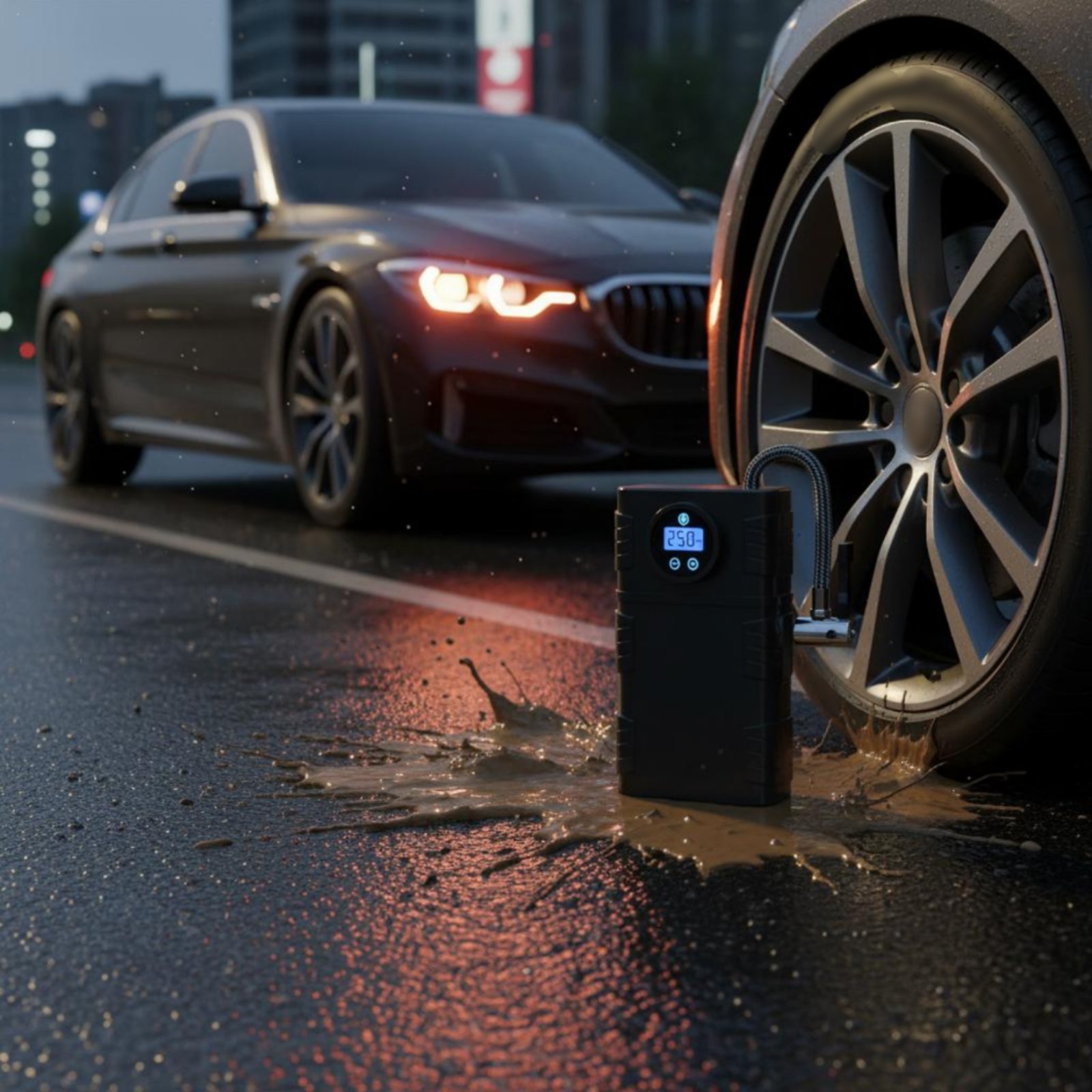 Car Portable Tire Inflator - เครื่องสูบลมยางแบบพกพาไร้สาย เครื่องสูบลมรถยนต์แบบพกพา เครื่องสูบลมยางแบบมือถือ สูบลมยางเร็ว สำหรับการเดินทาง
