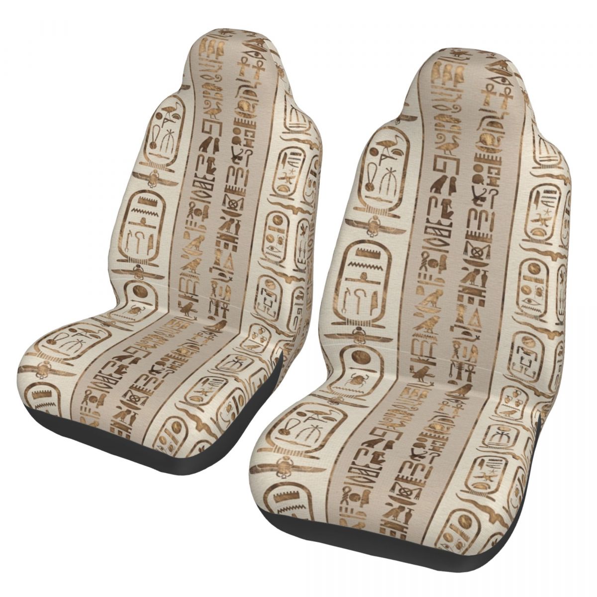 Car Accessories Egypt - ลายอักษรอียิปต์โบราณ ปลอกหุ้มเบาะรถยนต์แบบสากล อุปกรณ์ตกแต่งภายใน ปลอกหุ้มเบาะรถยนต์อียิปต์โบราณ ปลอกหุ้มเบาะไฟเบอร์