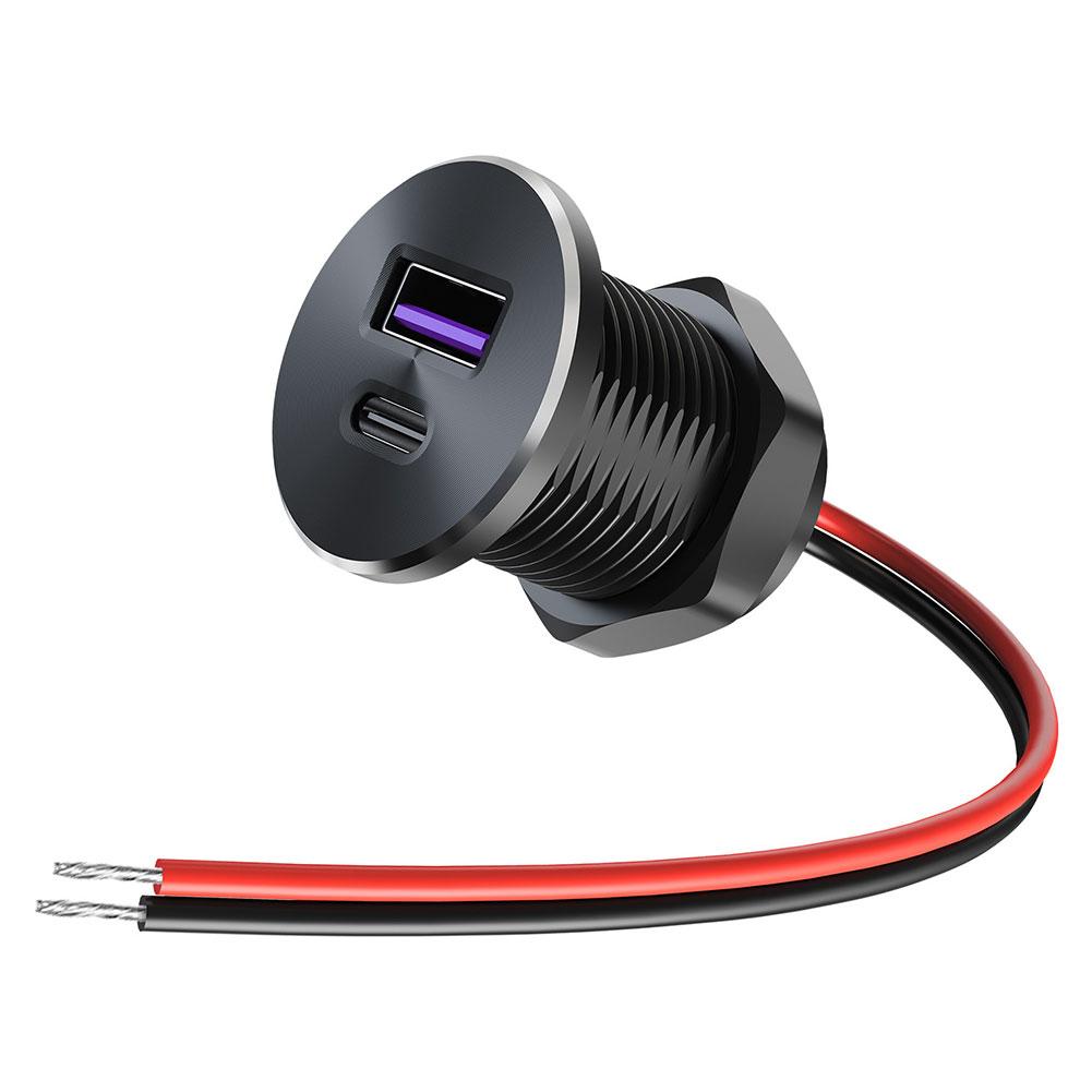 D.A.D Car Accessories - ที่ชาร์จในรถยนต์ขนาดเล็ก ชาร์จเร็วแบบคู่ 30W USB-C 18W USB-A