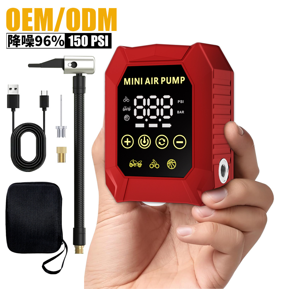 Car Portable Tire Inflator - ปั๊มลมรถยนต์แบบพกพา 150psi ไร้สาย พร้อมหน้าจอดิจิตอล เครื่องอัดอากาศแบบพกพาอเนกประสงค์ สำหรับเติมลมยาง