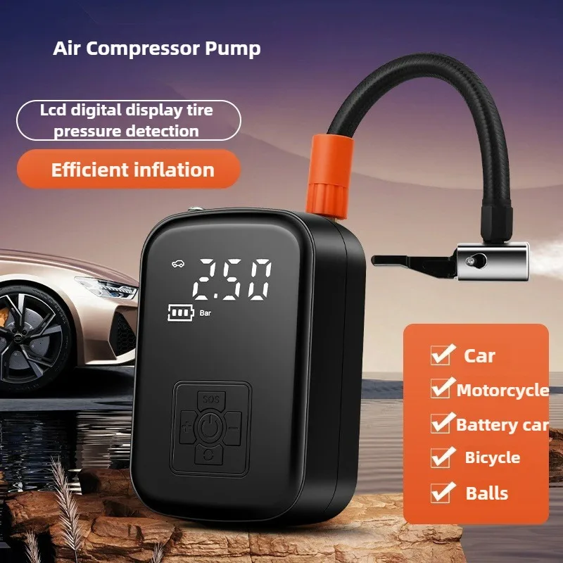 Car Portable Tire Inflator - ปั๊มลมไฟฟ้าแบบพกพาไร้สายสำหรับรถยนต์ 150PSI ปั๊มลมขนาดเล็กสำหรับรถยนต์ รถจักรยานยนต์ จักรยาน