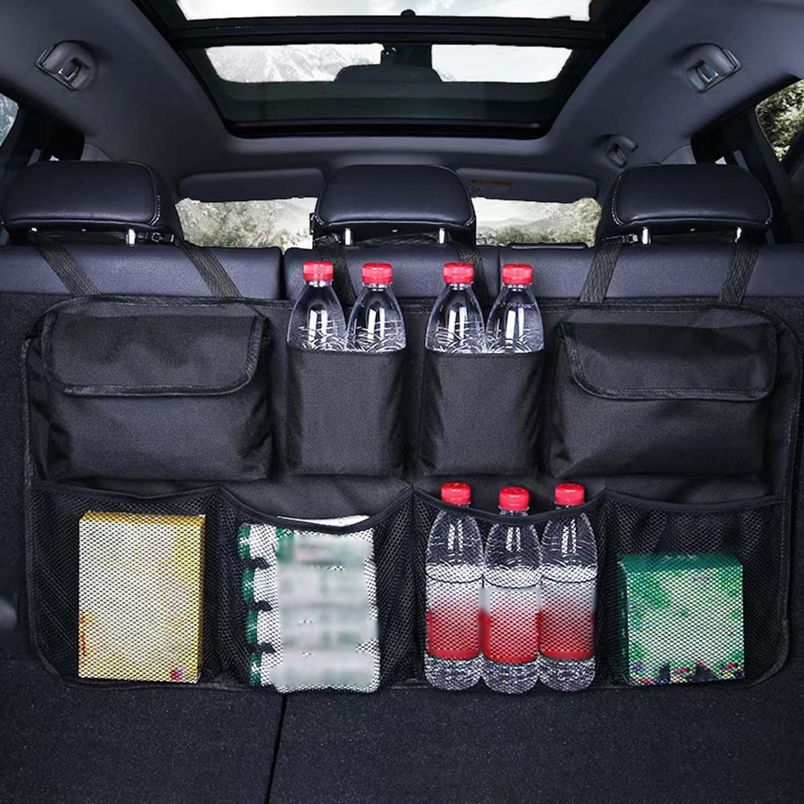 Car Accessories Useful - ออแกไนเซอร์สำหรับเบาะหลังรถยนต์ อุปกรณ์เสริมในรถยนต์อเนกประสงค์ ออแกไนเซอร์สำหรับเบาะหลังรถยนต์ กระเป๋าเก็บของสำหรับเบาะหลังรถ SUV อุปกรณ์เสริมสำหรับการเดินทาง