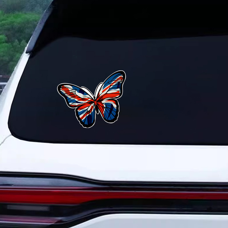 Car Accessories Uk - สติ๊กเกอร์ไวนิลลายธงชาติอังกฤษ GB UK รูปผีเสื้อ สำหรับติดรถยนต์ มอเตอร์ไซค์