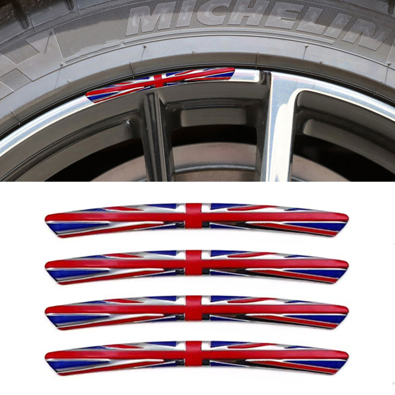 4Pcs รถอะลูมินัมอัลลอยล้อสติกเ - Car Accessories Uk บทวิจารณ์และราคา