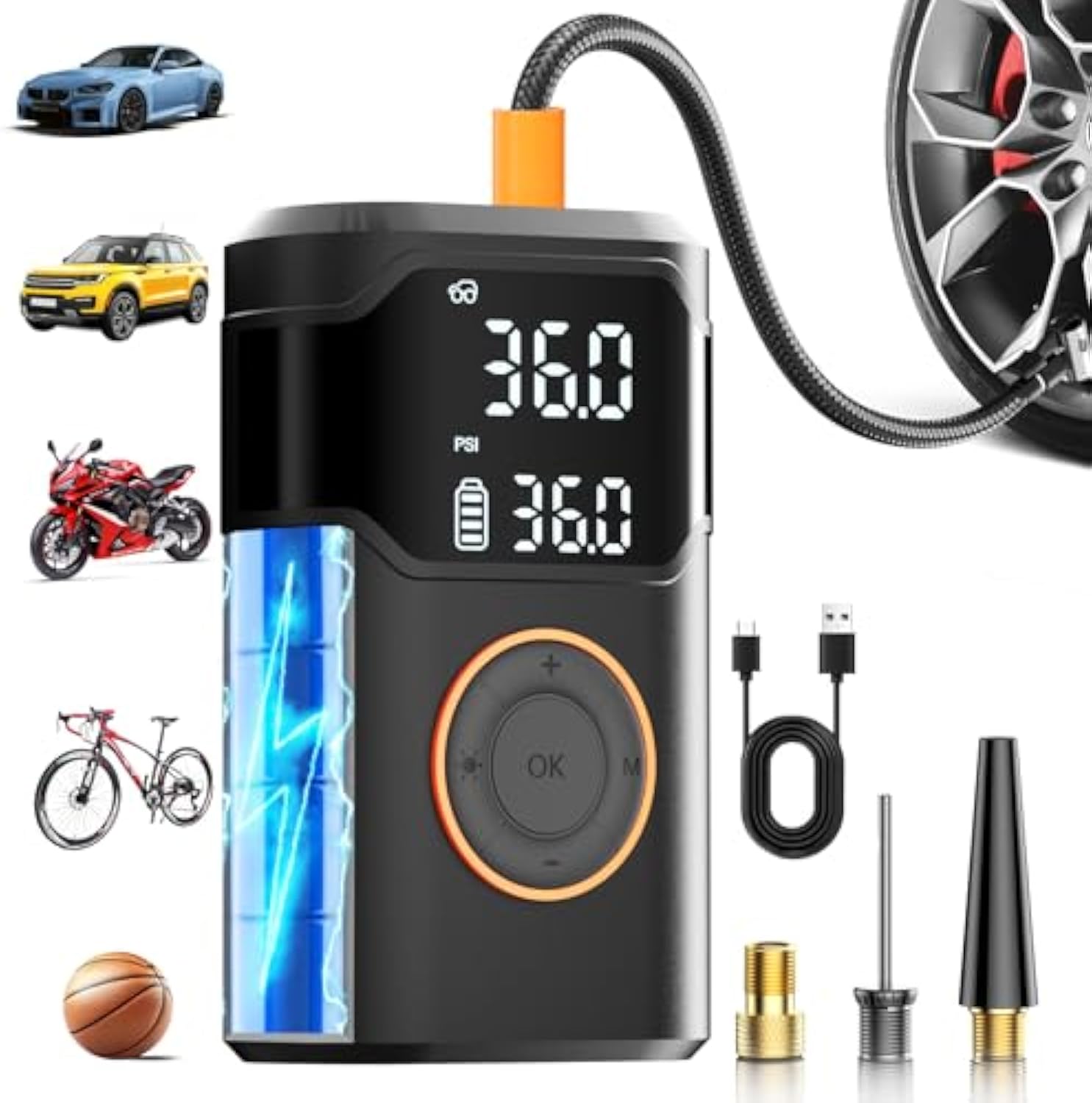 เครื่องสูบลมยางรถยนต์แบบพกพาไร - Car Portable Tire Inflator บทวิจารณ์และราคา